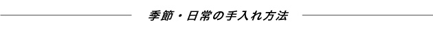 季節・日常の手入れ方法